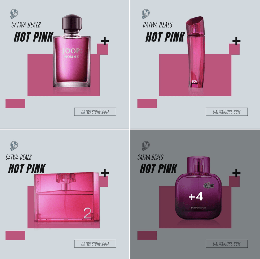 Hot Pink colored perfumes