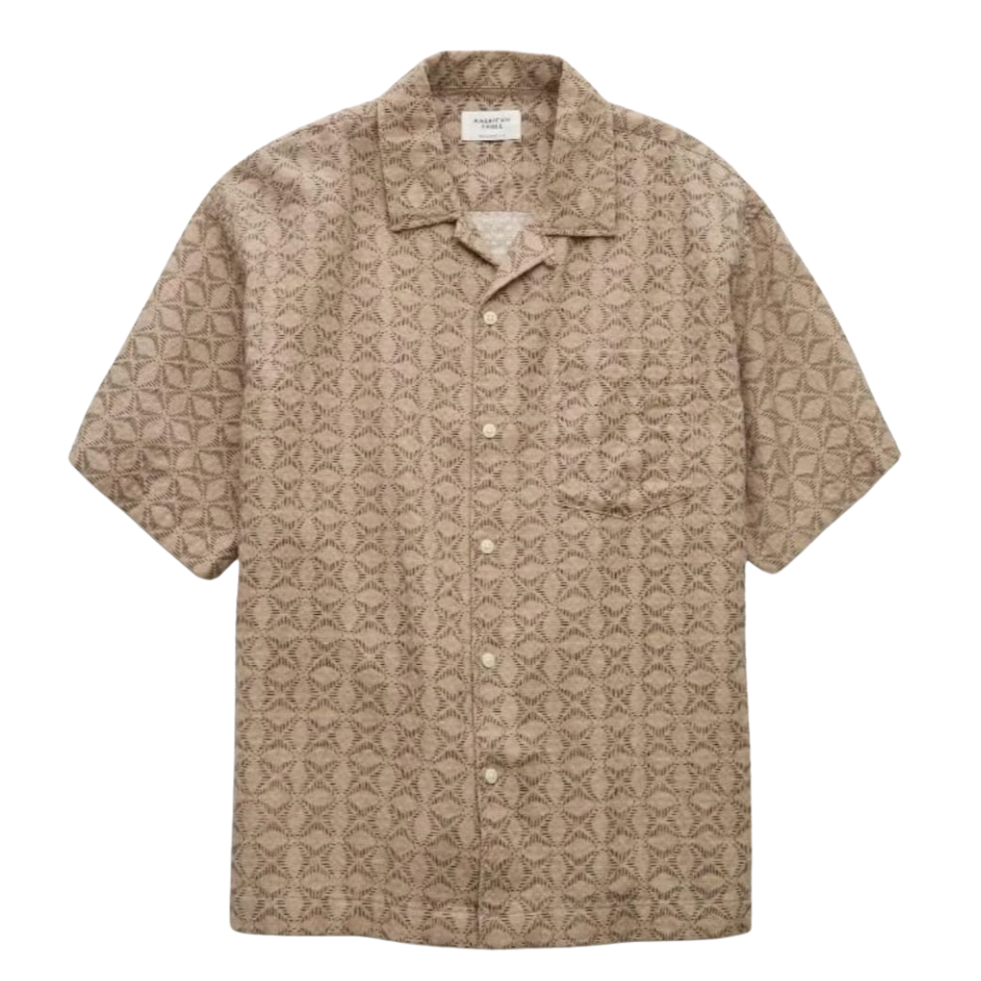 American Eagle Poolside Printed Button-Up Shirt