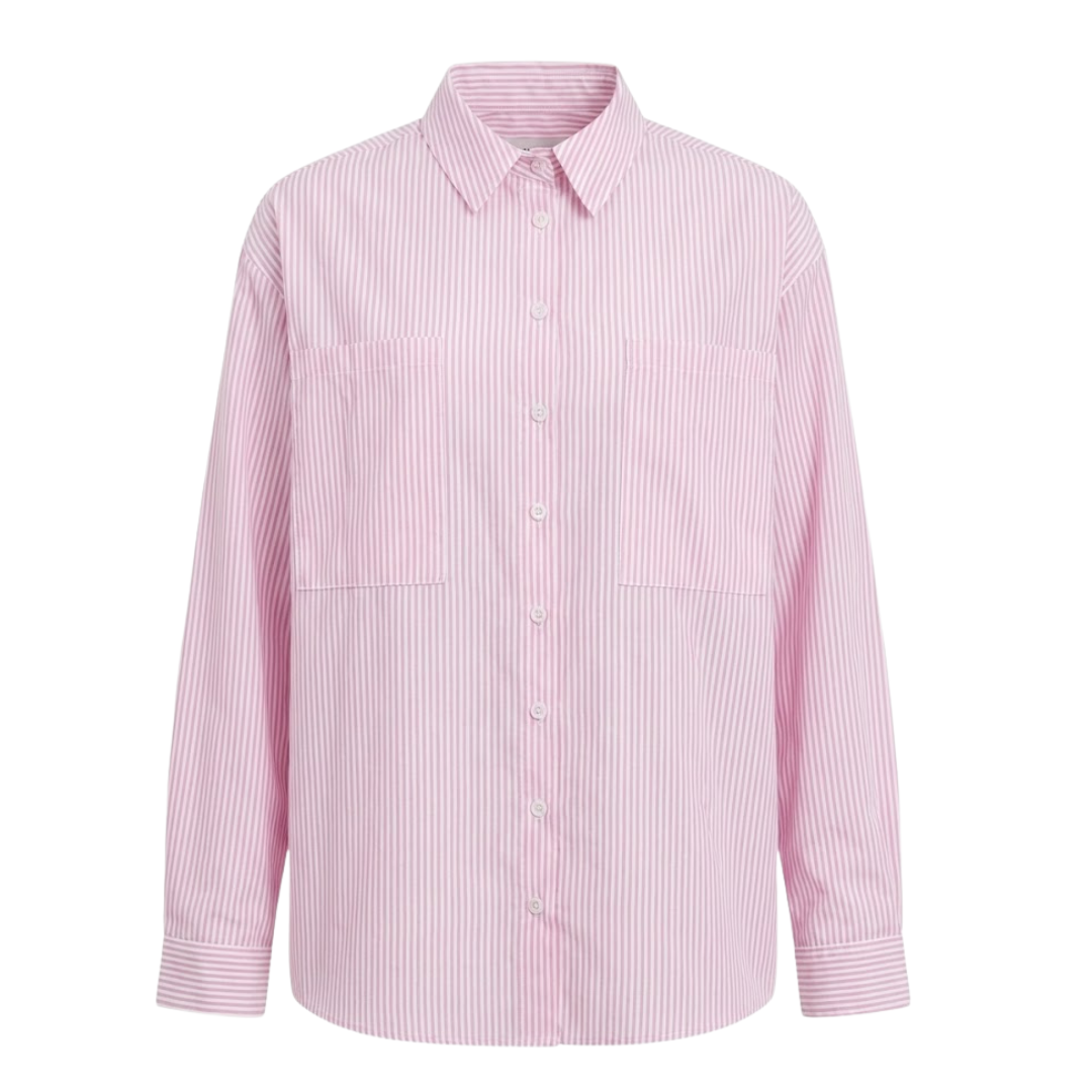 trendyol Striped Pocket Detailed Oversize/Wide Fit Woven Shirt