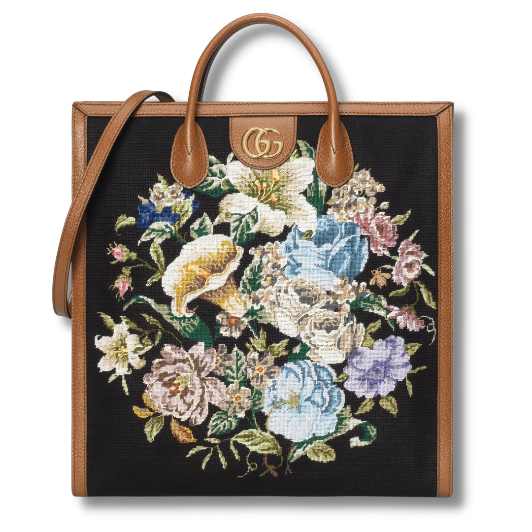 Gucci Tote Bag With Floral Embroidery In Black Catwa Deals - كاتوا ديلز | Perfume online shop In Egypt