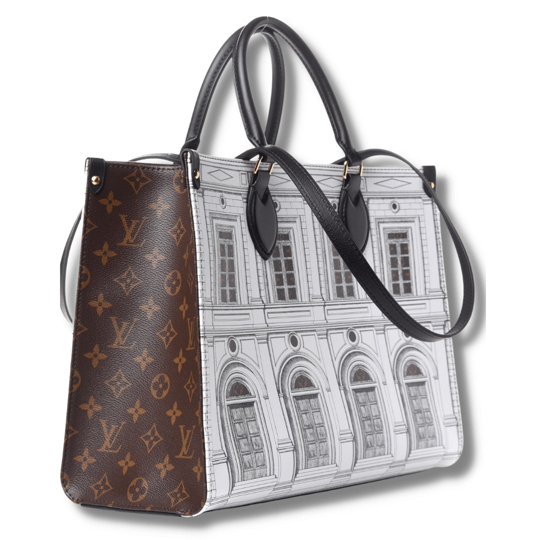 LOUIS VUITTON X FORNASETTI Calfskin Architettura Onthego MM Black White Catwa Deals - كاتوا ديلز | Perfume online shop In Egypt