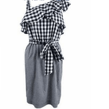 Calvin Klein Black Womens Gingham One Shoulder Sheath Dress Catwa Deals - كاتوا ديلز | Perfume online shop In Egypt