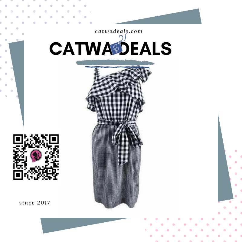 Calvin Klein Black Womens Gingham One Shoulder Sheath Dress Catwa Deals - كاتوا ديلز | Perfume online shop In Egypt