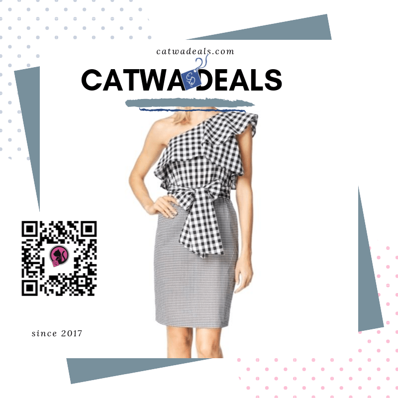 Calvin Klein Black Womens Gingham One Shoulder Sheath Dress Catwa Deals - كاتوا ديلز | Perfume online shop In Egypt