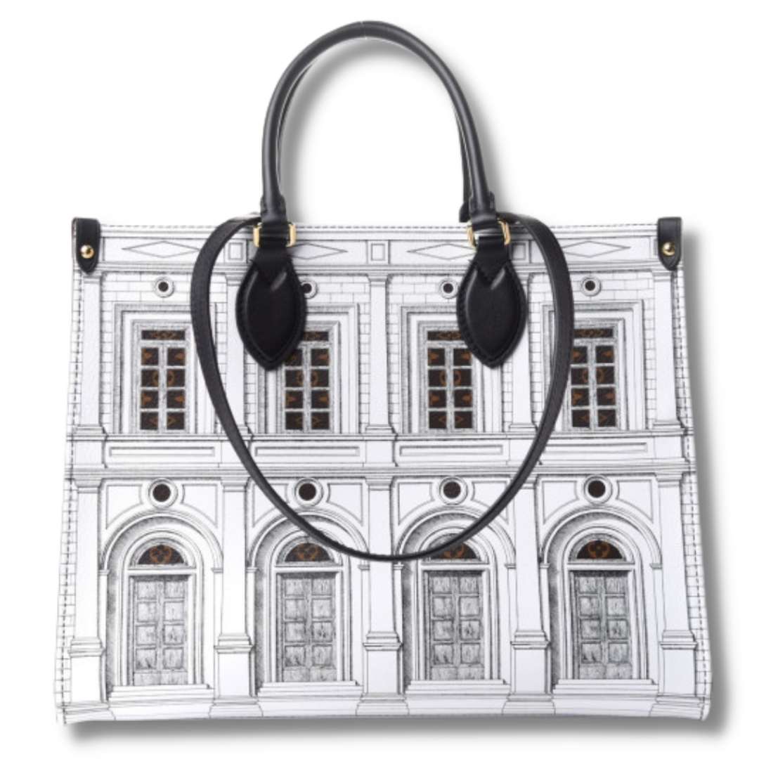 LOUIS VUITTON X FORNASETTI Calfskin Architettura Onthego MM Black White Catwa Deals - كاتوا ديلز | Perfume online shop In Egypt