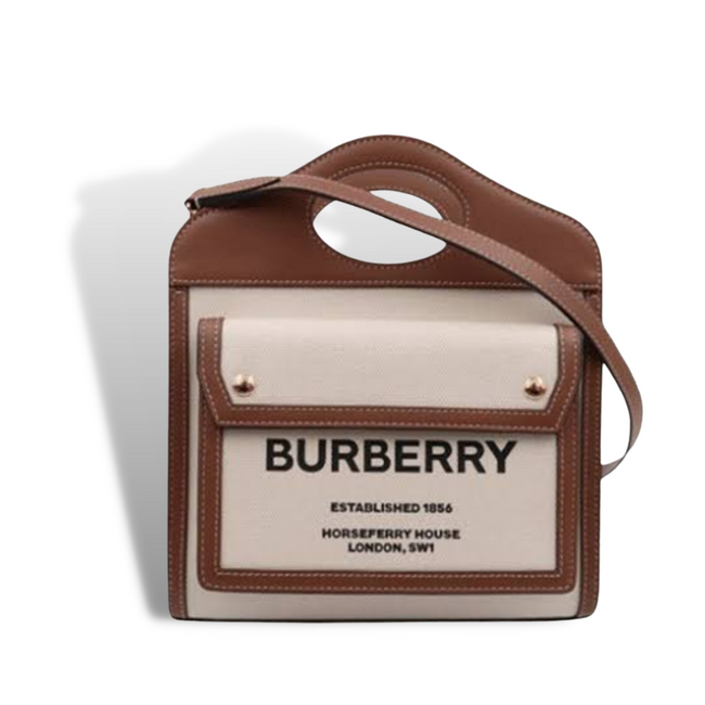 Burberry Mini Two-tone Canvas and Leather Pocket Bag Catwa Deals - كاتوا ديلز | Perfume online shop In Egypt