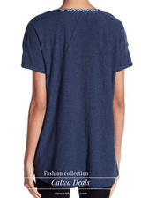 Vince Camuto Embroidered Split Neck Tee Catwa Deals - كاتوا ديلز | Perfume online shop In Egypt