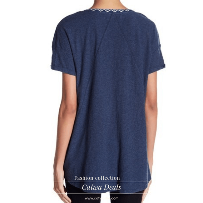 Vince Camuto Embroidered Split Neck Tee Catwa Deals - كاتوا ديلز | Perfume online shop In Egypt